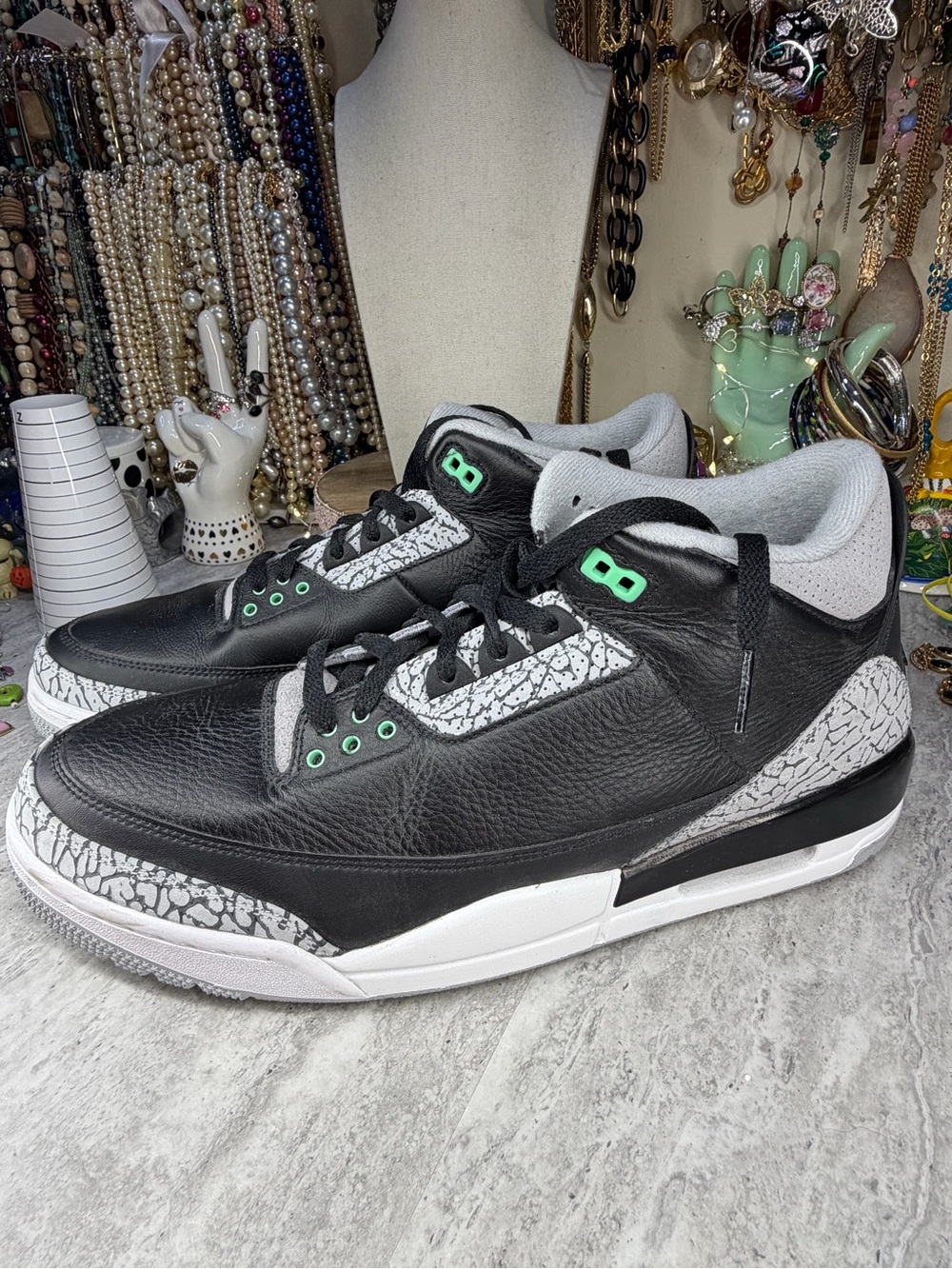 Air Jordan 3 Retro Green Glow 12 With Box Sneakers Shoes Men’s Jordan’s